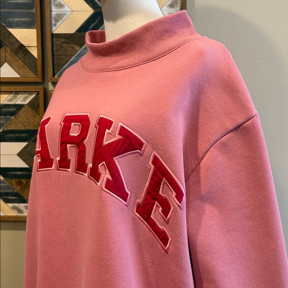 PARKE Valentine's Day Varsity Fleece Mockneck in Lover Pink / Red size L/XL - Picture 5 of 9